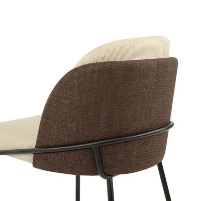 Scacco Fabric Dining Chair - Set of 2 - Beige/Brown - With 2-Year Warranty